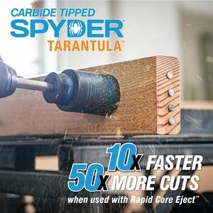 Spyder Tarantula 1 in Carbide-Tipped Non-Arbored Hole Saw 600896 NEW in Worn Box